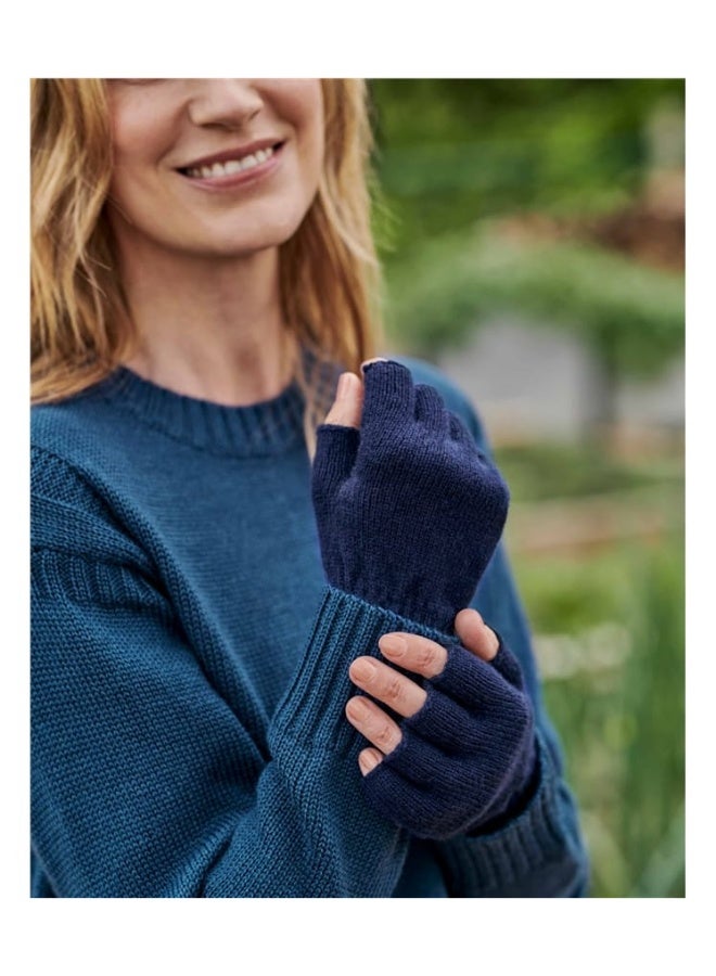 Winter wool unisex half fingers gloves - Image 3